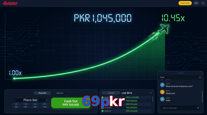 Main screen of 69Pkr aviator page for PK players